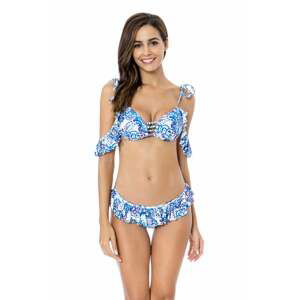 Modro-bílé push-up bikiny Romance II