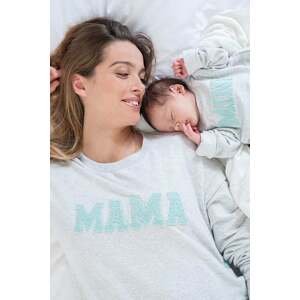 Světle šedý set pulovrů pro maminku a miminko Dot