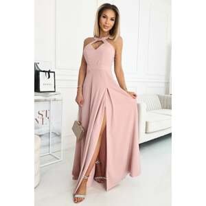 Světle růžové dlouhé šaty Aria