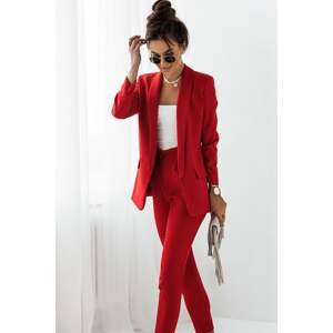 Červený komplet sako + kalhoty Alena