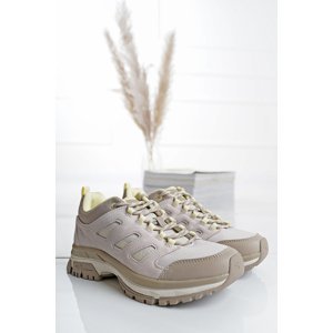 Šedo-béžové nízké trekingové boty 1-23768