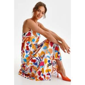 Vícebarevné vzorované midi šaty na ramínka SSU4050