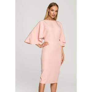Světle růžové šaty s širokými rukávy M700