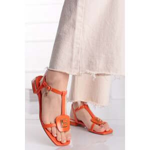 Oranžové sandály na nízkém podpatku Stella