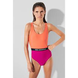 Fuchsiovo-oranžové celé plavky Colour Block Swimsuit