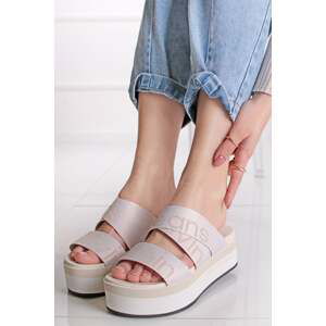 Smetanové platformové pantofle Flatform Sandal Webbing