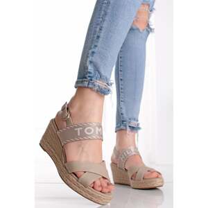 Béžové platformové sandály Logo Mid Wedge Espadrille Sandals