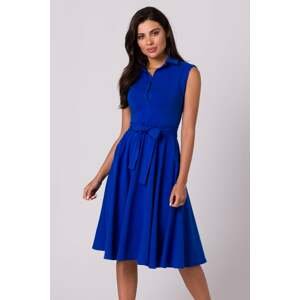 Tmavě modré midi šaty B261