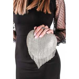 Stříbrná společenská clutch kabelka Love