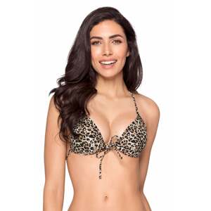 Leopardí push-up plavková podprsenka Rellicious Leopard