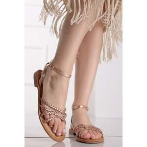 Růžovozlaté nízké sandály Mathilde