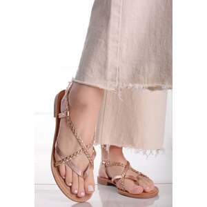 Růžovozlaté nízké sandály Milou