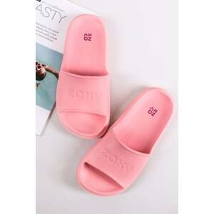 Růžové gumové pantofle Leveza Pop Slide
