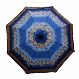 Dámský skladací deštník Mini Fiber 72646514 modro/hnědý s ornamenty