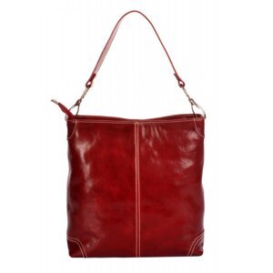 Velká kožená dámská kabelka 307 červená