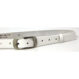 Dámský úzký kožený pásek  173-00 bílý 100 cm