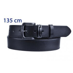 Pánský kožený černý pásek 9-1-60 obvod pasu 135 cm - dlouhý 135 cm