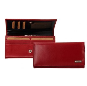 Dámská kožená peněženka 50452 červená/černá rámeček na drobné
