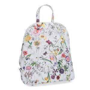Bílý batoh s květinovým vzorem 4098 PRINT A