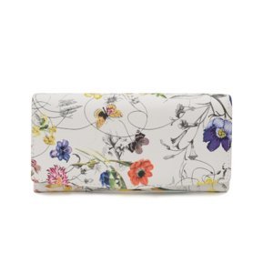 Koženková bílá peněženka s květinovým potiskem 2119 PRINT A