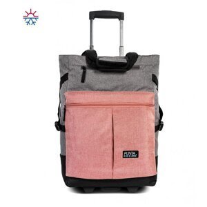 Chladící nákupní taška na kolečkách s chladící přední kapsou PUNTA COOL 10411-2700 šedá-starorůžová