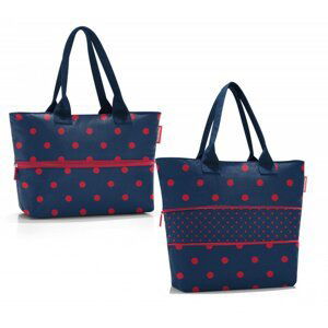 Elegantní nákupní kabelka na zip shopper e1 mixed dots red RJ3075