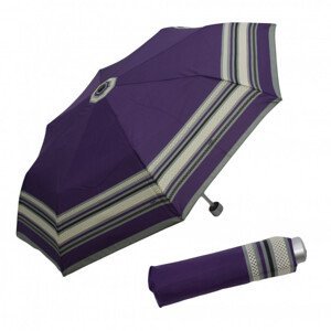 Dámský skládací lehký deštník Mini Light Fashion fialový s lemem tečky 722165CZ21