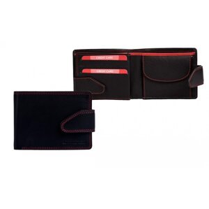 Dámská kožená peněženka 8093 R černá červená nit