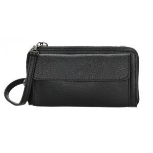 Malá kožená kabelka na mobil L626-001 černá - moderní psaníčko