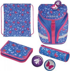 Školní batoh SoftLight Plus, Motýl 50032631 (batoh + penál + sáček + malý penál + vyměnitelné obrázky)