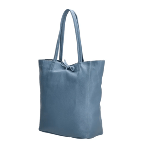 Velká modrá kožená kabelka L624