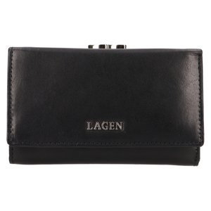 Dámská kožená peněženka s rámečkem na drobné LG-2167 černá