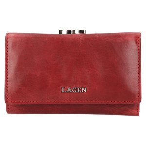 Dámská kožená peněženka s rámečkem na drobné LG-2167 červená