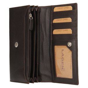 Dámská kožená dlouhá peněženka V-25 E/GK hnědá