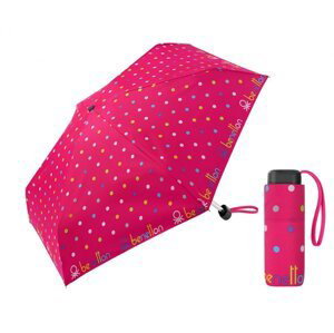 Deštník skládací Benetton Signature Dot virtual pink 59011 růžový s puntíky