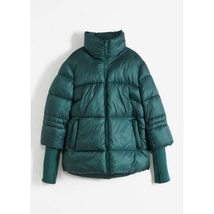 Bonprix BPC SELECTION prošívaná bunda s vysokými manžetami Barva: Zelená, Mezinárodní velikost: M, EU velikost: 40