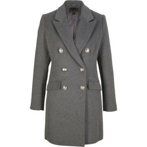 Bonprix BPC SELECTION kabát s podílem vlny Barva: Šedá, Mezinárodní velikost: XL, EU velikost: 48