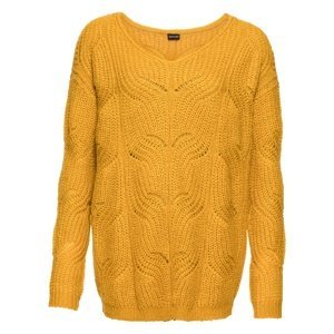 Bonprix BODYFLIRT pletený svetr Barva: Žlutá, Mezinárodní velikost: L, EU velikost: 44/46