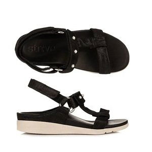 QVC STRIVE "ANATIQUA" kožené sandály Barva: Černá, Velikost bot: 36