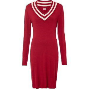 Bonprix BODYFLIRT pletené šaty s dlouhými rukávy Barva: Červená, Mezinárodní velikost: L, EU velikost: 44/46