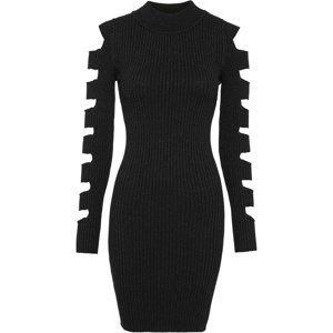 Bonprix BODYFLIRT úpletové šaty s prostřihy Barva: Černá, Mezinárodní velikost: S, EU velikost: 36/38