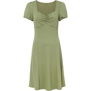 Bonprix BODYFLIRT žebrované šaty Barva: Zelená, Mezinárodní velikost: M, EU velikost: 40/42