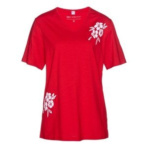 Bonprix BPC SELECTION tričko s potiskem Barva: Červená, Mezinárodní velikost: S, EU velikost: 36/38