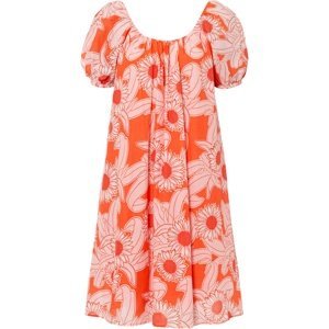 Bonprix RAINBOW šaty s květy Barva: Oranžová, Mezinárodní velikost: S, EU velikost: 36