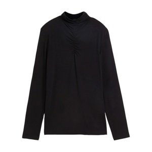 BONPRIX tričko s řasením Barva: Černá, Mezinárodní velikost: L, EU velikost: 44/46