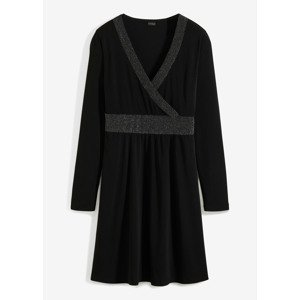 Bonprix BODYFLIRT šaty se třpytivými vsadkami Barva: Černá, Mezinárodní velikost: L, EU velikost: 44/46