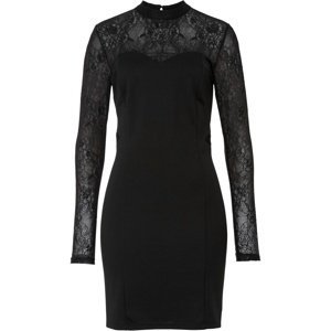 Bonprix BODYFLIRT šaty s krajkou Barva: Černá, Mezinárodní velikost: S, EU velikost: 36/38
