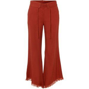 Bonprix RAINBOW 7/8 lněné kalhoty s třásněmi Barva: Hnědá, Mezinárodní velikost: S, EU velikost: 38