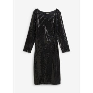 Bonprix BPC SELECTION šaty s pajetkami Barva: Černá, Mezinárodní velikost: XXL, EU velikost: 52/54
