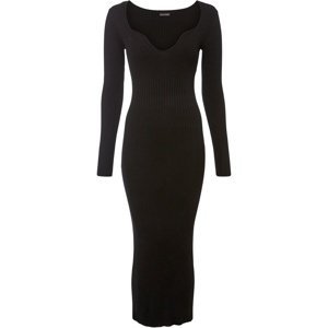 Bonprix BODYFLIRT pletené šaty Barva: Černá, Mezinárodní velikost: S, EU velikost: 36/38